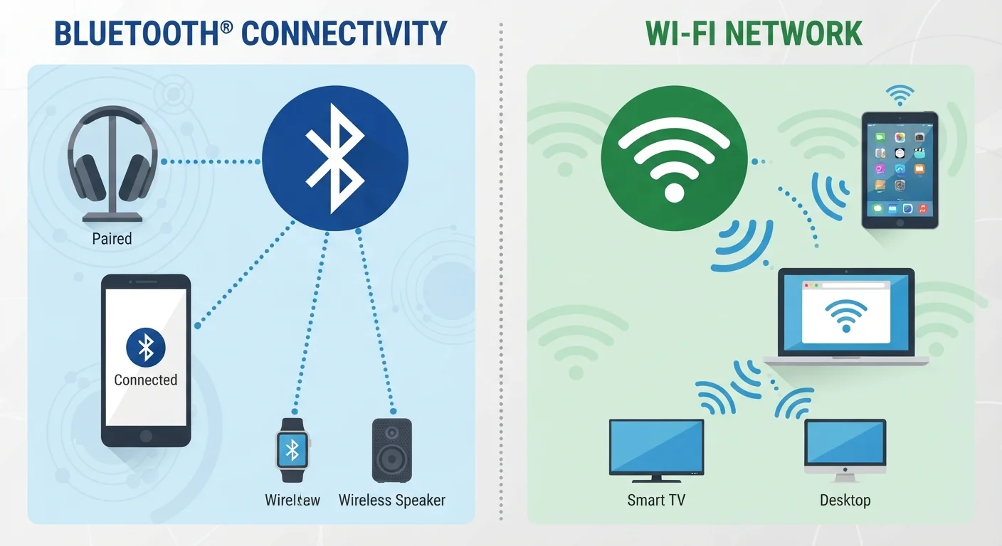Bluetooth vs. Wi-Fi: Two Wireless Technologies, Very Different Jobs